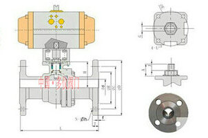 氣動法蘭球閥結(jié)構(gòu)圖